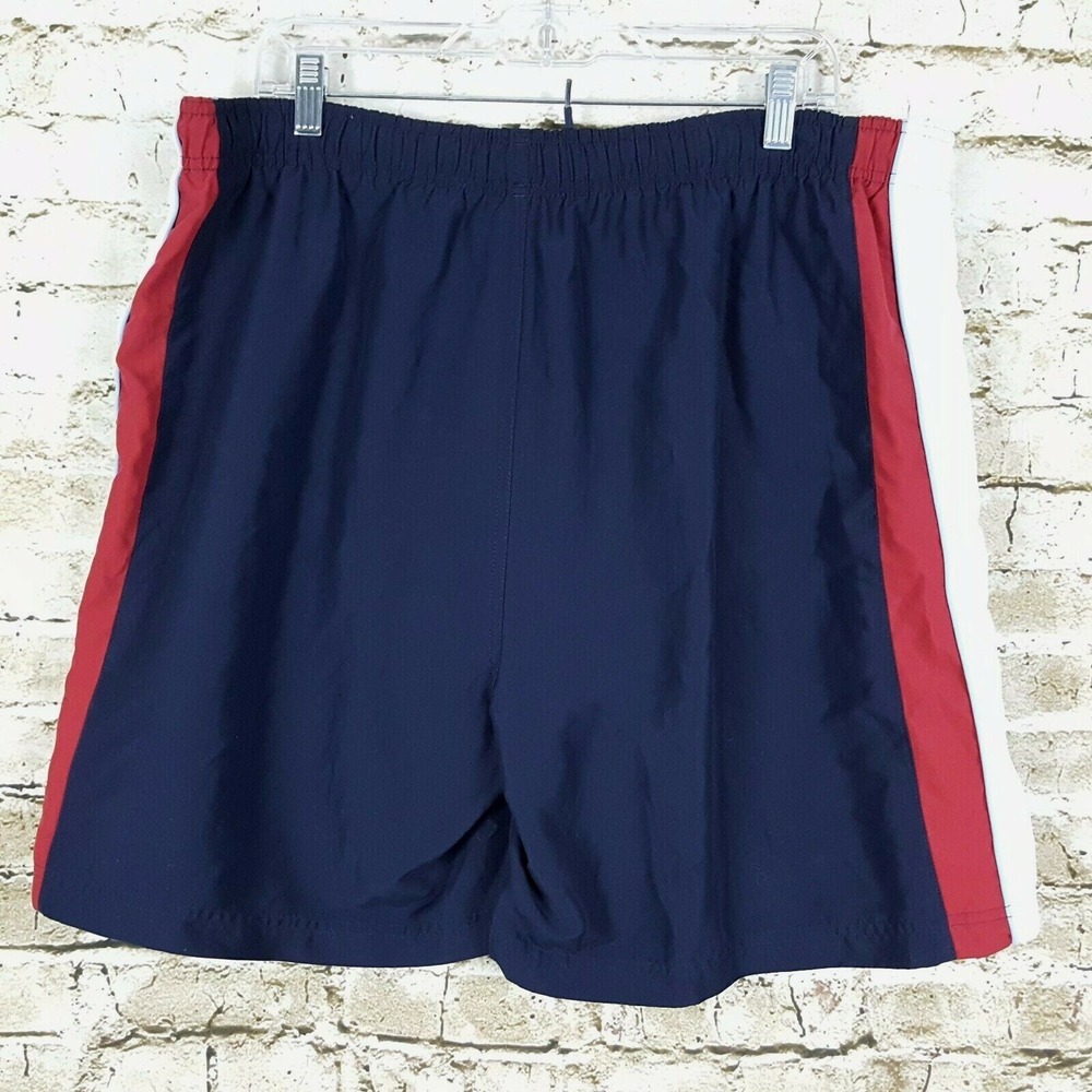 C&B Croft & Barrow Men's Size L Swim Trunks Board Shorts Blue White Red Pockets